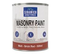 SIRAMICO COATINGS Smooth Washable Masonry Paint - Brick Red, 500ml | Smooth washable masonry paint, 10 year surface protection. Waterbased. Colour: Brick Red.