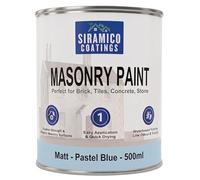 SIRAMICO COATINGS Smooth Washable Masonry Paint - Pastel Blue, 500ml | Smooth washable masonry paint, 10 year surface protection. Waterbased. Colour: Pastel Blue.