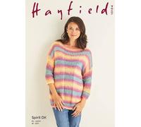 Sirdar 10104 Knitting Pattern Womens Slouchy Sweater with Rib Sleeves in Hayfield Spirit DK