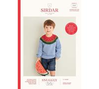 Sirdar 2567 Knitting Pattern Childrens Watermelon Fruit Sweater in Sirdar Snuggly Replay DK