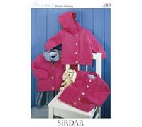 Sirdar Pink Baby Cardigan, Hooded Neck, Long Sleeve, 3 Years, UK Size, Wool Blend, Autumn, Winter