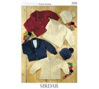 Sirdar 3956 Snuggly Cardigans and Hat Size 16" - 26" Chest Baby Knitting Pattern
