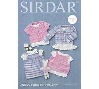 Sirdar 4713 Knitting Pattern Baby Cardigans Top & Dress in Snuggly Baby Crofter 4 Ply