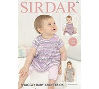 Sirdar 4754 Knitting Pattern Baby & Girls Easy Knit Dresses in Sirdar Snuggly Baby Crofter DK
