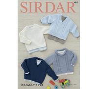 Sirdar 4810 Knitting Pattern Babys Sweaters in Sirdar Snuggly 4 Ply