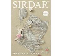 Sirdar 4821 Crochet Pattern Baby Blanket Bonnet and Bootees in Snuggly Baby Crofter 4 Ply
