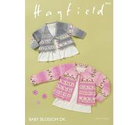 Sirdar 4842 Knitting Pattern Baby Girls Round and V Neck Tie Cardigans in Hayfield Baby Blossom DK