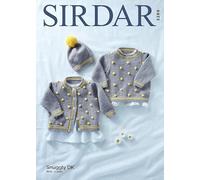 Sirdar 5289 Knitting Pattern Baby Spotty Cardigan Sweater and Hat in Snuggly DK