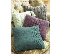 Sirdar Accessories Bonus Aran Tweed Cushions Knitting Pattern 9804