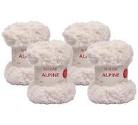 Sirdar Alpine, Luxe Faux Fur Yarn, Polar (400), 50g (Pack of 4)