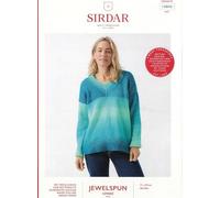 Sirdar Aran Knitting Pattern Pamphlet - 10845 Ladies V Neck Sweater (28-54ins)