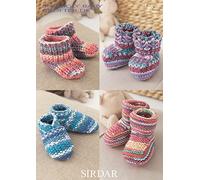 Sirdar Baby Crofter DK Boots, Shoes & Booties Knitting Pattern 1483