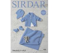 Sirdar Baby Jacket, Hat, Booties & Blanket Snuggly Knitting Pattern 4686 4 Ply