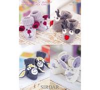 Sirdar Baby Novelty Booties Knitting Pattern 4586 DK