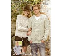 Sirdar Bonus Aran Ladies Mens Knitting Pattern 9219