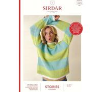 Sirdar Chnky Knitting Pattern Pamphlet - 10874 Ladies Striped Sweater (28-54ins)