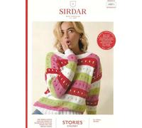 Sirdar Chunky Knitting Pattern Pamphlet - 10871 Ladies Multicoloured Sweater (28-54 ins)