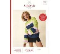 Sirdar Chunky Knitting Pattern Pamphlet - 10872 Ladies Bubble Pattern Sweater (28-54 ins)