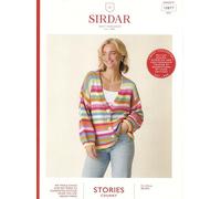 Sirdar Chunky Knitting Pattern Pamphlet - 10877 Striped Cardigan (28-54ins)