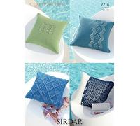 Sirdar Cotton DK Knitting Pattern - 7216 Cushion Covers by Sirdar