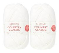 Sirdar Country Classic 4 Ply, White (950), 50g (Pack of 2)