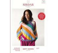 Sirdar DK Knitting Pattern Pamphlet - 10884 Ladies Diagonal Striped Sweater (28-54 ins)