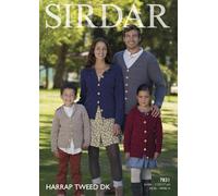 Sirdar Harrap Tweed DK 50g Knitting Pattern - 7831 Family Cardigans