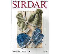 Sirdar Harrap Tweed DK Knitting Pattern - 8107 Pull on Hats and Mittens