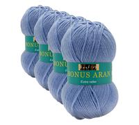 Sirdar Hayfield Bonus Aran, Bluebell (969), 100g (Pack of 4)