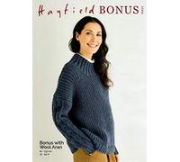 Sirdar Hayfield Bonus Aran Knitting Pattern - 10225 Women's Navy Blue Classic Crew Neck Cable Knit Sweater Pattern for Adults, Knitters, Cold Weather Lovers
