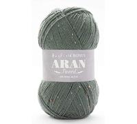 Sirdar Hayfield Bonus Aran Tweed for Knitting Wool and Crochet Wool Soft Luxurious Aran Tweed Ball - 400g 840m/920y-Evergreen- 1 Ball