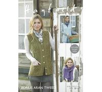 Sirdar/Hayfield Bonus Aran Tweed Knitting Pattern - Waistcoats & Scarf