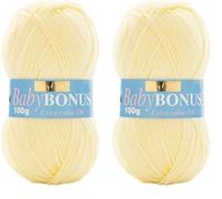 Sirdar Hayfield Bonus DK, Baby Lemon (852), 100g (Pack of 2)