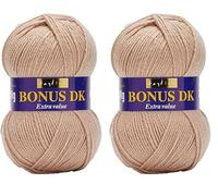 Sirdar Hayfield Bonus DK Double Knitting, Mink (599), 100g (Pack of 2)