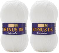 Sirdar Hayfield Bonus DK Double Knitting, White (961), 100g (Pack of 2)