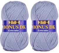Sirdar Hayfield Bonus DK Double Knitting Yarn, Lake Blue (566), 100g (Pack of 2)