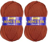 Sirdar Hayfield Bonus DK Double Knitting Yarn, Mahogany (563), 100g (Pack of 2)