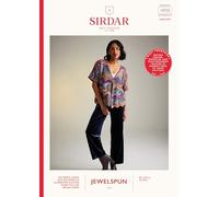 Sirdar Jewelspun Aran Crochet Pattern - 10725 Ladies Cardigan