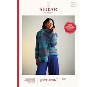 Sirdar Jewelspun Aran Knitting Pattern - 10714 Sweater & Scarf