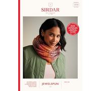Sirdar Jewelspun Aran Knitting Pattern - 10729 Cowl/Snood