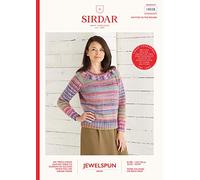 Sirdar Jewelspun Aran Knitting Pattern Booklet - 10028 Top Down Sweater