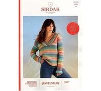 Sirdar Jewelspun Chunky Knitting Pattern - 10701 Ladies Sweater