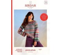 Sirdar Jewelspun Chunky Knitting Pattern - 10702 Ladies Sweater