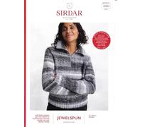 Sirdar Jewelspun Chunky Knitting Pattern - 10802 Ladies Collared Sweater