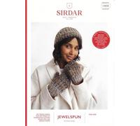 Sirdar Jewelspun Chunky Knitting Pattern - 10808 Ladies Hat & Mittens
