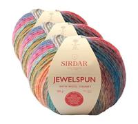 Sirdar Jewelspun with Wool Chunky, Precious Reef (204), 200g (Pack of 3)