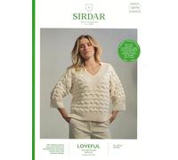 Sirdar Knitting Pattern 10774 - Ladies Patterned V-Neck Sweater in Double Knit Yarn