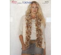 Sirdar Knitting Pattern 8478 : Lady's Aran Waistcoat with Fizz Trim (32-42in)