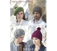 Sirdar Ladies & Mens Hats & Berets Wool Rich Knitting Pattern 7182 Aran