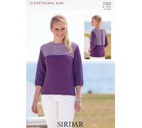 Sirdar Ladies Top Cotton Knitting Pattern 7503 DK